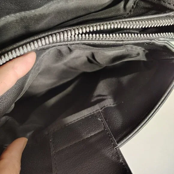 NINE WEST Purse Faux Black Leather Tri Compartment Compact Crossbody Bag - Picture 14 of 14